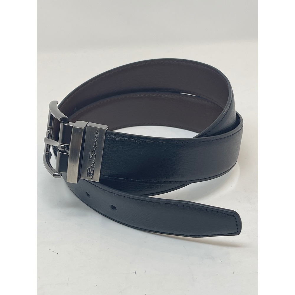 Ben Sherman Belt Mens M 34-36 Black Brown Excellent Reversible Leather Swivel